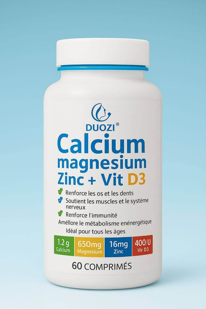 C 💪 DUOZI – Calcium + Magnésium + Zinc + Vitamine D3  PROMO FATIGUE , ERECTION , LIBIDO grâce au ZINC Anti Stresse , SOUTIENT DU SPERMATHOZOIDE NORMAL. Fertilité.