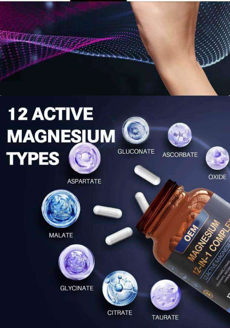 Fatigue, Crampes, Stress, Insomnies, Érection Molle… Et Si Une Seule Gélule pour le traitement ? — Magnésium Complexe 12-en-1 700mg