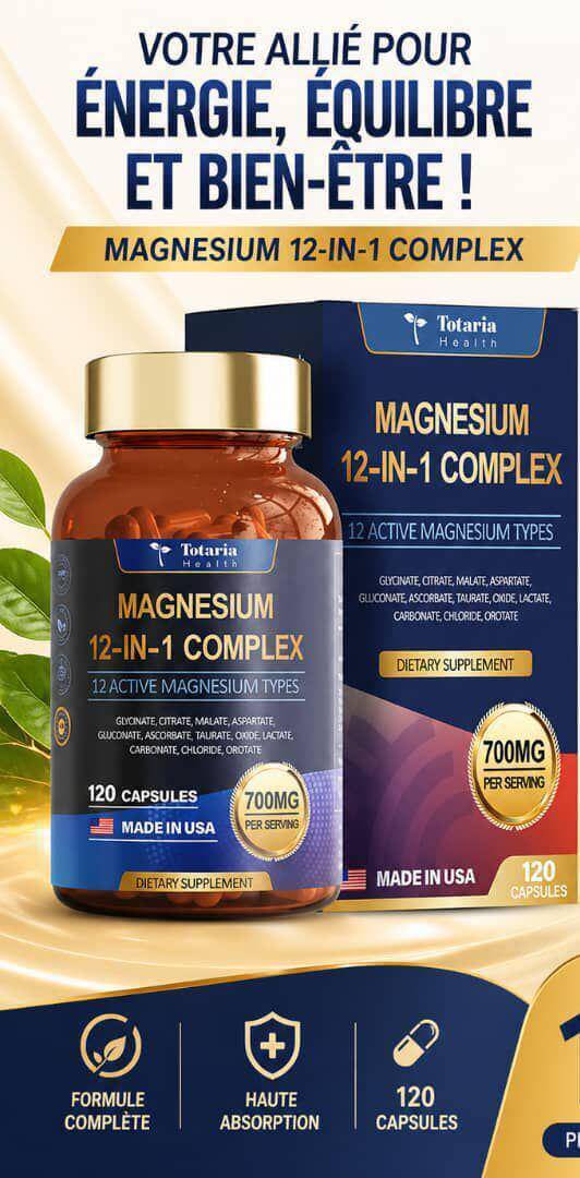 Fatigue, Crampes, Stress, Insomnies, Érection Molle… Et Si Une Seule Gélule pour le traitement ? — Magnésium Complexe 12-en-1 700mg